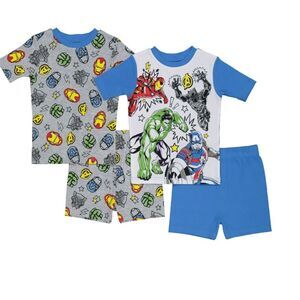 NEW Boy Avengers Pajamas Super Heroes 2 top & short sets Size 10